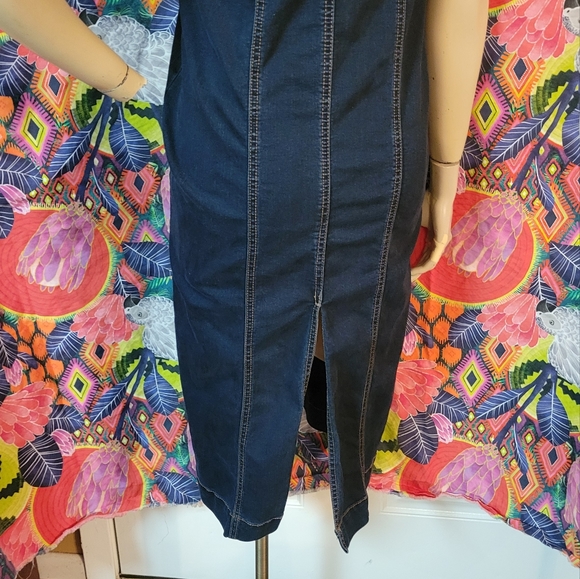 Strapless Denim Dress/ MAXI SKIRT SIZE 6 - Picture 9 of 10